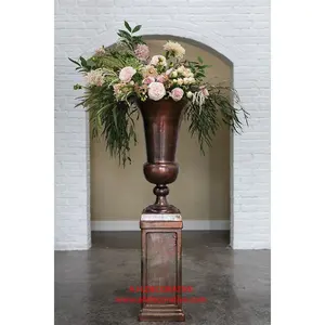 Vaso de flores de cobre, vaso de flores grande para decoração de casamentos e festas