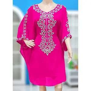 Красивый дизайн с бисером дизайнерский Дубай исламский кафтан с V-образным вырезом Дизайнерская одежда для вечеринки платье свободный крой удобный вечерний кафтан