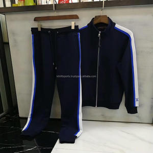 2 Piece Set for Men New Sportswear <b>Suits</b> Hip Hop Blue Men Tracksuit <b>Jacket</b> Pant Patchwork Men's Tracksuits Sets - Product Image 1