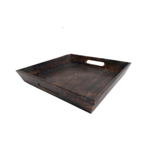 Plateau de service en bois de manguier de qualité alimentaire Design personnalisé avec poignée Plateau en bois pour la maison, le restaurant, l'hôtel et l'extérieur à l'intérieur - Product Image 2