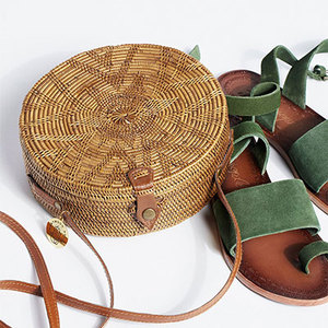 Bolso de Ratán Vietnamita Hecho a Mano para Mujer, 50% Algodón, Cierre de Cuerda Ecológico, Bolsos de Moda de 8 cm - Product Image 1