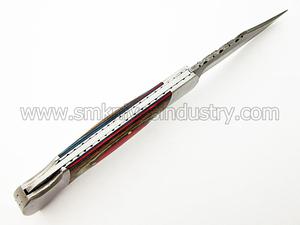 Grandsharp — couteau pliant à lame de damas fait à la main avec housse en cuir de vache (SMF09), utilitaire, couteaux Sm en acier, damas serrure à dos OEM 3 Mm PK - Product Image 4
