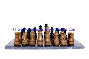 ชุดหมากรุกหินอ่อนคุณภาพส่งออก กระดานเกมหมากฮอส หินอ่อนสีดำและสีทองอินดัส - Product Image 6