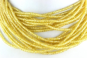 16 pouces de Long, 1 brin de pierres précieuses de Zircon jaune naturel perles rondelles à facettes beaux bijoux de bricolage vente en gros - Product Image 4