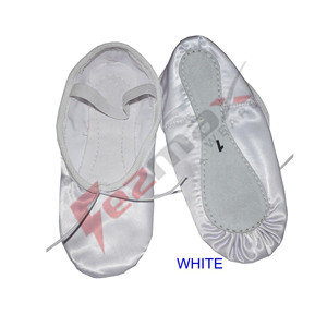 Chaussures de Ballet de danse à semelle complète en cuir souple de couleur blanche de toutes tailles - Product Image 4
