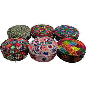 Latest Design Home Textile Lot Indian Large Pouffe - Product Image 1