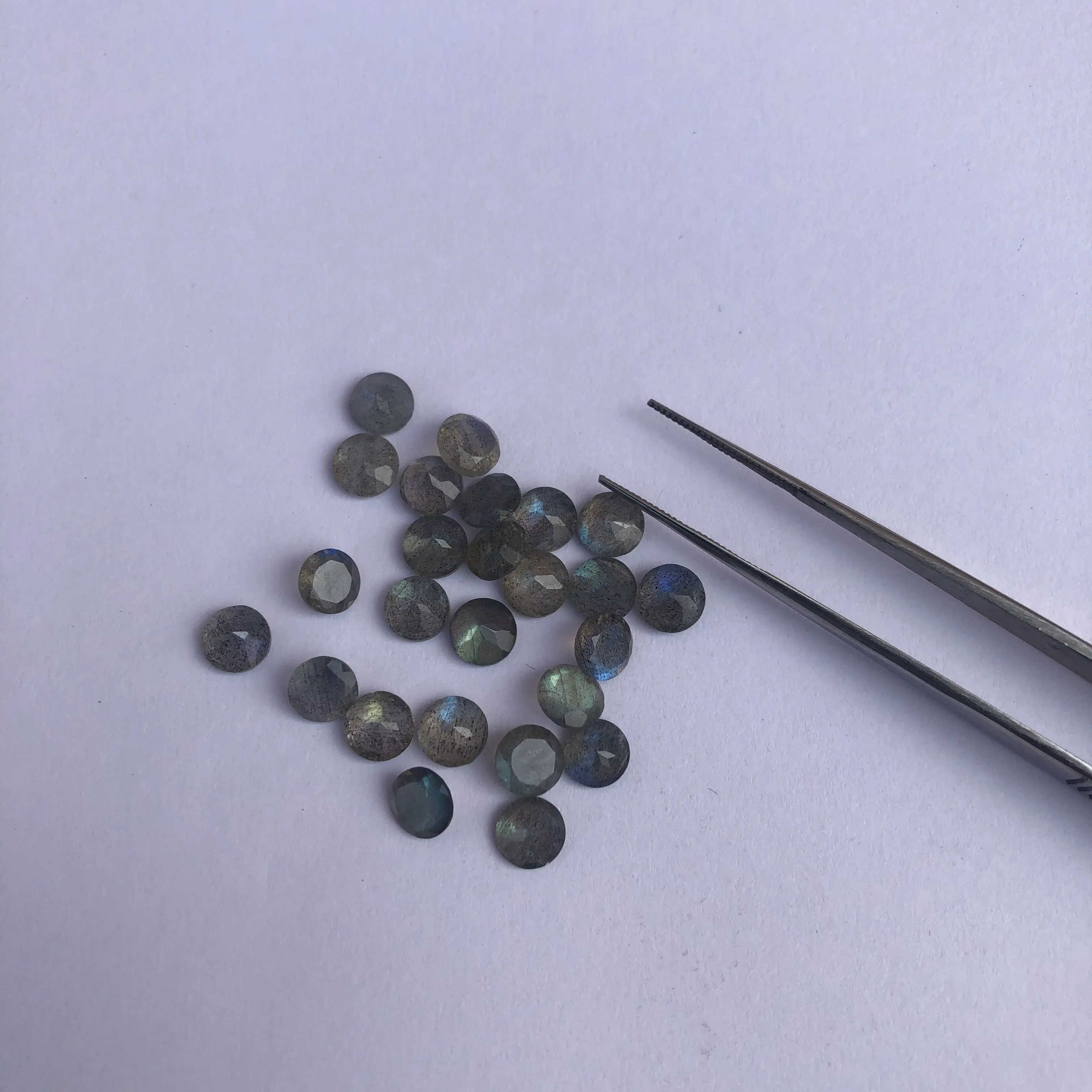 4mm doğal labradorit taşlar Faceted yuvarlak toptan gevşek kalibre taşlar üretici fabrika fiyat Online tedarikçisi
