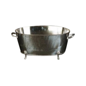 Refroidisseur à vin en métal, seau à vin ovale en fer massif, seau à glace à pied, seau à glace de luxe - Product Image 1