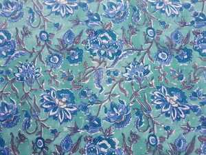 Sanganeri bloque de mano impreso Cambric tela de algodón bloque de madera Natural Bagru estampado tejido vestido/camisa para niñas SSTHVCC06 - Product Image 3