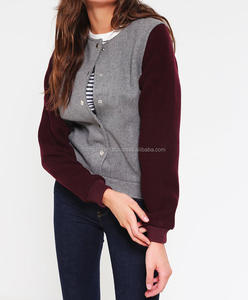 Veste bomber universitaire en laine/soie pour femmes tendance, grande taille, séchage rapide, coupe-vent, hiver - Product Image 1