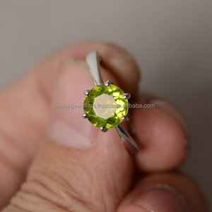 Natural Peridot gemstone 925 Sterling <b>silver</b> <b>Stacking</b> Handmade <b>Silver</b> Jewelry <b>Ring</b> Handmade Gift for her - Product Image 1