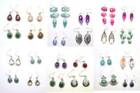 Derniers bijoux en argent Lot de 20 bagues en pierre pour la vente en gros Bijoux en argent vermeil éternité Pierres précieuses naturelles Bague en argent 925