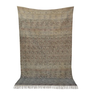 Venta al por mayor de gran tamaño 5x8 pies hecho a mano indio antiguo bohemio Dhurrie alfombra moderna alfombra de algodón con estampado de bloque de mano - Product Image 4