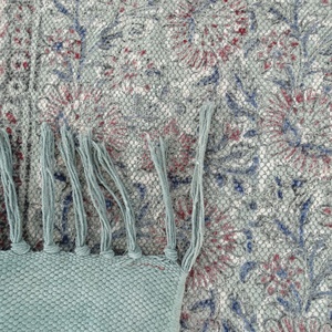 พรมพื้นที่ผ้าฝ้ายทอมือพิมพ์ลายบล็อกไม้ขนาดใหญ่5x8ฟุต - Product Image 3