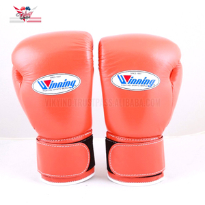Guantes de boxeo de cuero genuino, manoplas de entrenamiento con gancho y bucle - Product Image 1