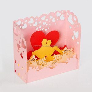 Cartes de vœux pop-up faites à la main en 3D pour la Saint-Valentin Cartes-cadeaux 3D de haute qualité - Product Image 1