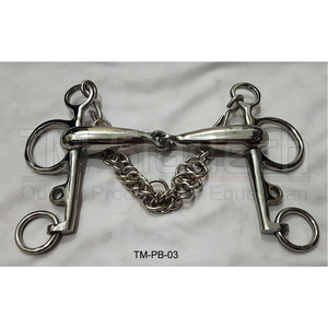 Mèches Pelham en acier inoxydable pour l'équitation Vêtements équestres occidentaux à joint creux avec chaîne gourmette pour la course - Product Image 1