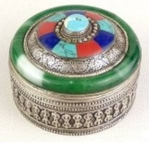 Boîtes à bijoux décoratives matérielles en pierre en métal avec la conception d'incrustation pour Gifting - Product Image 2