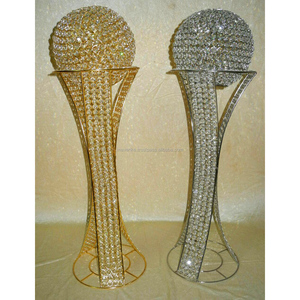 Suministros de decoración de bodas Diseño de trofeos de cristal Centro de mesa Trofeos de oro y plata para eventos Fiesta decorativa - Product Image 1