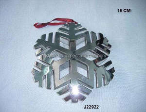 Decoración moderna Adornos para árboles de Navidad Hechos en latón con acabado de níquel Metal Árbol de Navidad Colgante Decoración de Navidad - Product Image 4