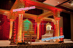 Mandap traditionnel Haveli pour mariage indien, design portable en fibre de cristal, Los Angeles - Product Image 5