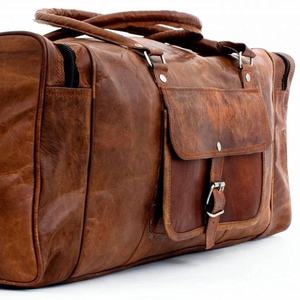 กระเป๋าเดินทางหนังดัฟเฟิลสีน้ำตาลสไตล์วินเทจ,กระเป๋าหนังแท้สำหรับผู้ไปพักผ่อนวันหยุดสุดสัปดาห์กระเป๋าเดินทางหนังปี LGB-0033 - Product Image 1