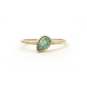 Wholesale Emerald GemstoneでJewelry 14 18k Yellow Gold Diamond Rings Jewelry Wholesale Supplier