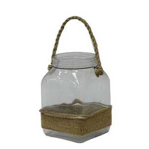 NUEVA CASA decoración de Navidad puerta cuerda de yute nuevo diseño vela linterna con vidrio - Product Image 5