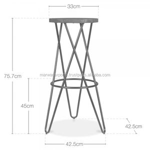 Sillas industriales de Bar cómodas y duraderas con asiento de madera para uso comercial - Product Image 5