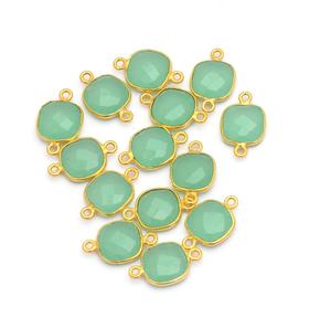 925 Sterling Silver Fine <b>Pendant</b> & Charm <b>Labradorite</b> Cushion Design Gold Vermeil Connector Number Pattern Engagement Jewelry - Product Image 2