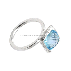 แหวนเงินแท้925ใส่ได้ทั้งชายและหญิงเบาะรองนั่งชุบเงินคลาสสิกพลอยสีน้ำเงินเข้มสำหรับปาร์ตี้ครบรอบแต่งงานที่ทันสมัย - Product Image 2