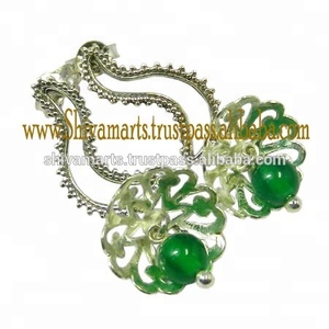 ต่างหูเม็ดเดี่ยวอัญมณีโอนิกซ์สีเขียวเงินสเตอร์ลิงสำหรับ925เครื่องประดับแฟชั่นสำหรับผู้หญิงและเด็กผู้หญิงของขวัญครบรอบ - Product Image 2