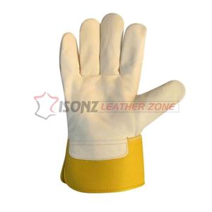 Guantes de Trabajo ISONZ Leather Zone de Piel de Becerro, Anti-Impacto, Anti-Golpes, con Puño Reforzado de Goma y Forro de Algodón - Product Image 2
