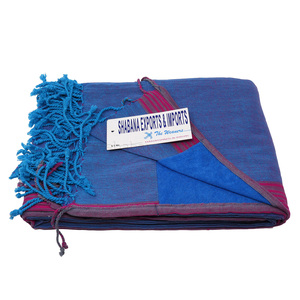 Toalla de secado rápido Kikoy Pareo tejida a mano en la India con diseño liso de estilo comprimido - Product Image 6