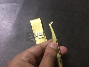 Pince à cils en acier inoxydable japonais de haute qualité Volume plaqué or botte testée à la main pour une qualité durable haute - Product Image 2