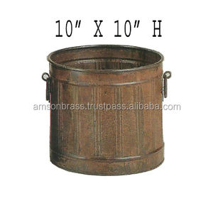 Pot de fleurs et jardinière fini patiné, design luxueux, jardinière ronde, seau pour la décoration des bords de route - Product Image 5