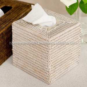 Funda de pañuelos cuadrada Natural de moda, funda elegante de ratán Vietnam para el hogar, coches, restaurantes, hoteles, paquete en cartón - Product Image 4