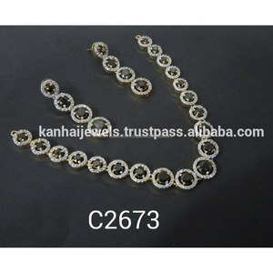 Conjuntos de collar de joyería CZ de último diseñador para mujer y joyería de moda Artificial al por mayor en la India C2673 - Product Image 2