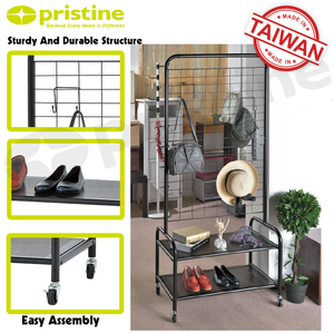 Wholesale Modern Multi-Functional Bathroom Entryway <b>Storage</b> <b>Shelf</b> with Wire Grid Panels Metal Frame for Wardrobe and Jewelry - Product Image 2