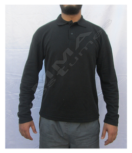 Fait sur mesure pour hommes pour Polo manches longues motif solide broderie tricot tissu Style décontracté manches longues quantité en vrac - Product Image 1