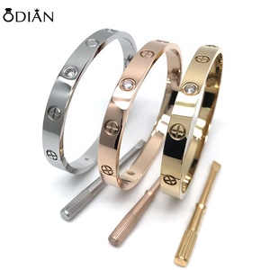 High Polished Stainless Steel PVD Plated Gold, Rose Gold, Steel <strong>Silver</strong> Screwdriver <strong>Bangles</strong> Women for love <strong>Men</strong> Bracelet <strong>Bangles</strong> - Product Image 4