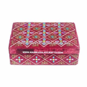 Caja de Joyería Decorativa para el Hogar, Bordada a Mano con Hilo Zari, para Regalo Empresarial, Personalizable - Product Image 1