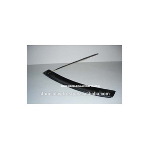 Porta Incienso de Piedra de Savia Hecho a Mano, Color Negro - Product Image 1