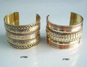 Bracelets en laiton poli indien, bijoux de poignet, travail et polissage des miroirs, fait en laiton poli - Product Image 2