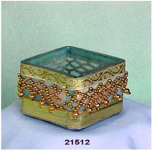 Cuentas de forma cuadrada y candelabro votivo de vidrio decorativo para bodas y fiestas - Product Image 2