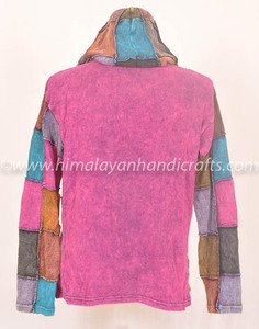 Multi Color Patch Work with Different Print <b>Enzyme</b> Wash Hoodies & Jacket CSWJ 371 - Product Image 3