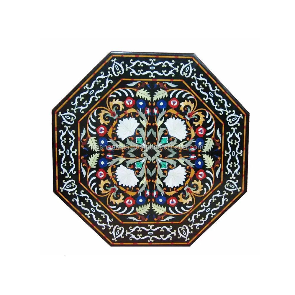 Pietre Dure мраморный камень эксклюзивные столешницы для обеденного стола с индийскими мастерами из натуральных полудрагоценных камней инкрустация ручной работы