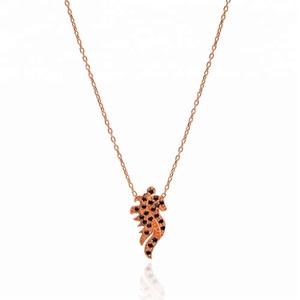 Colgante de diseño de caballito de mar para mujer, joyería de plata de ley 925 hecha a mano turca - Product Image 1