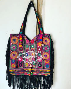 Sac à franges Vintage pour travail miroir, pochette en cuir brodé, fourre-tout, Style Hippie, bohème - Product Image 6