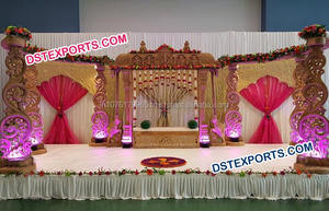 Piliers de scène de mariage en bois sculptés à la main, piliers jumeaux, décoration de scène de mariage en bois, piliers de scène en bois modernes faits à la main, ensemble USA - Product Image 6